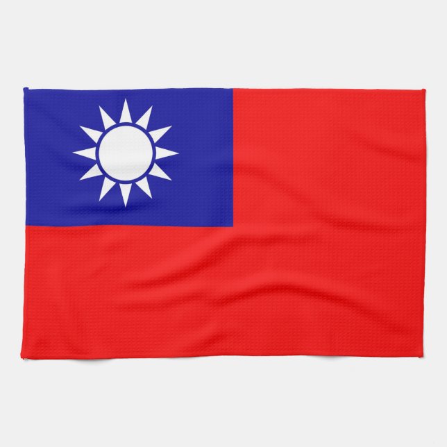 Serviette de cuisine avec Drapeau de Taiwan (Horizontal)