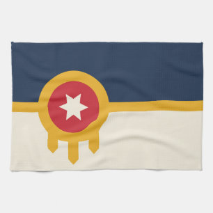 Serviette de cuisine avec Drapeau de Tulsa, Oklaho