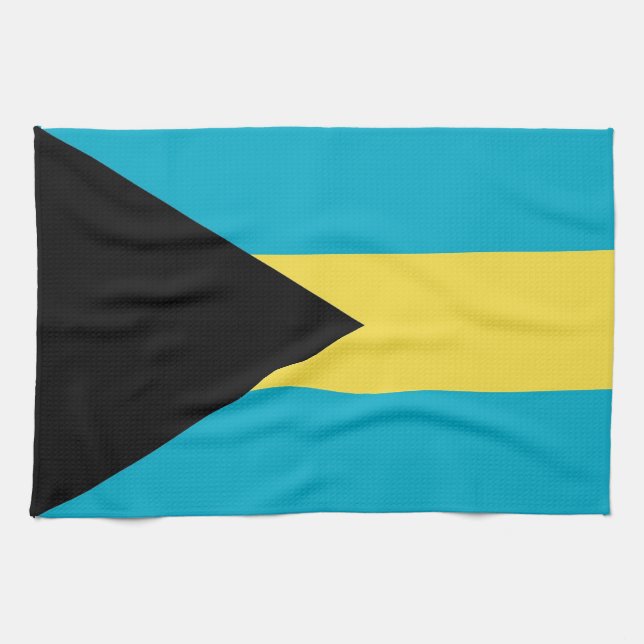 Serviette de cuisine avec Drapeau des Bahamas (Horizontal)