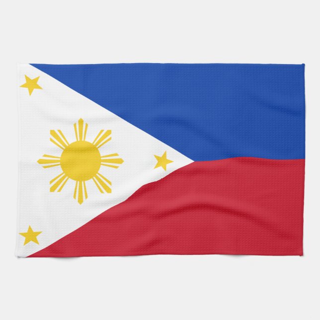 Serviette de cuisine avec Drapeau des Philippines (Horizontal)