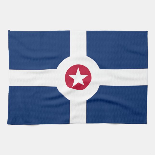 Serviette de cuisine avec Drapeau d'Indianapolis,  (Horizontal)