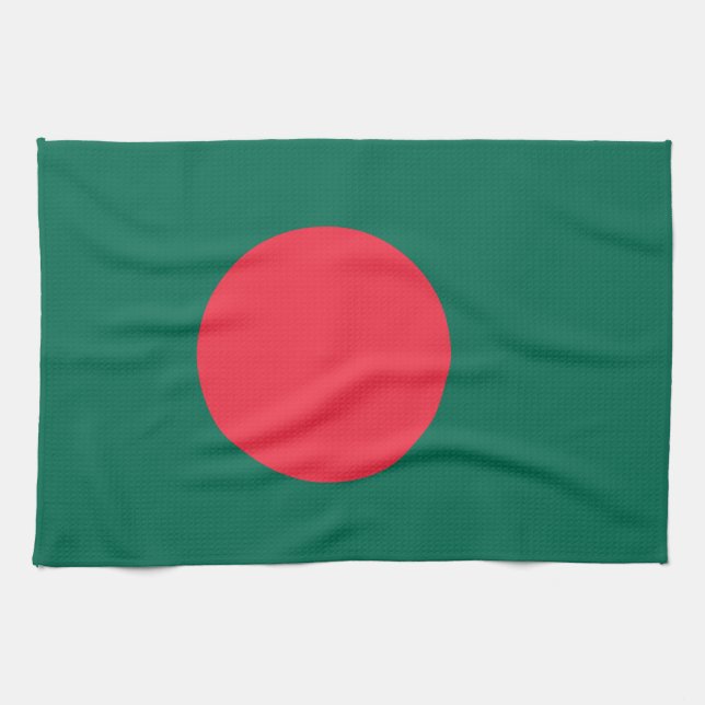 Serviette de cuisine avec Drapeau du Bangladesh (Horizontal)
