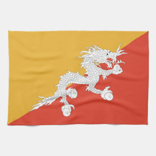 Serviette de cuisine avec drapeau du Bhoutan