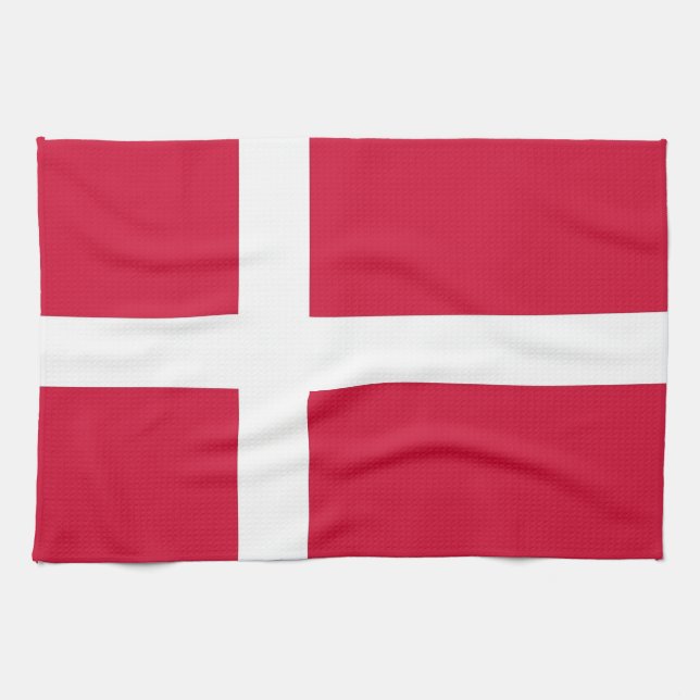 Serviette de cuisine avec Drapeau du Danemark (Horizontal)