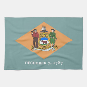 Serviette de cuisine avec Drapeau du Delaware, Éta