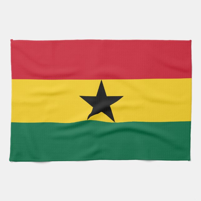 Serviette de cuisine avec Drapeau du Ghana (Horizontal)