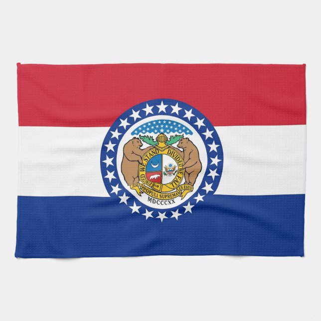 Serviette de cuisine avec Drapeau du Missouri, Éta (Horizontal)
