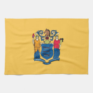 Serviette de cuisine avec Drapeau du New Jersey, É
