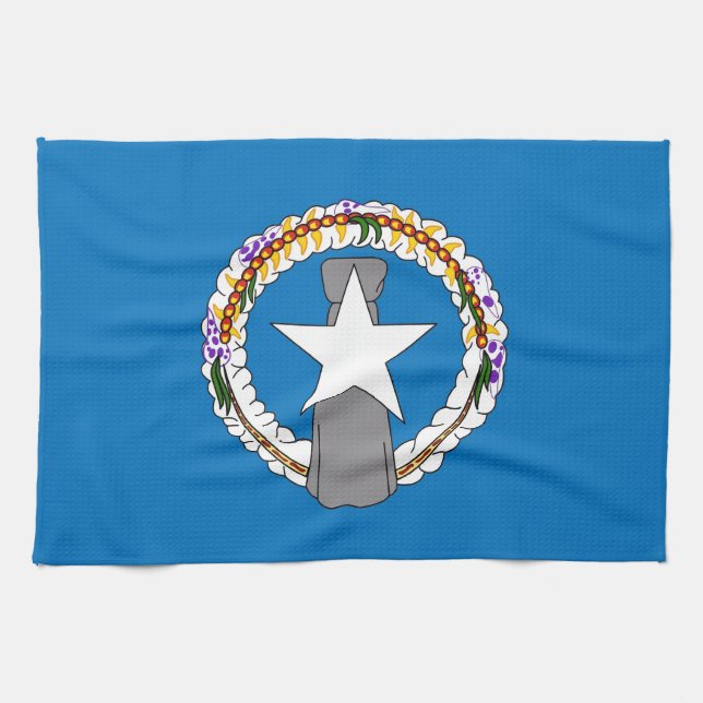 Serviette de cuisine avec Drapeau du nord de l'île (Horizontal)
