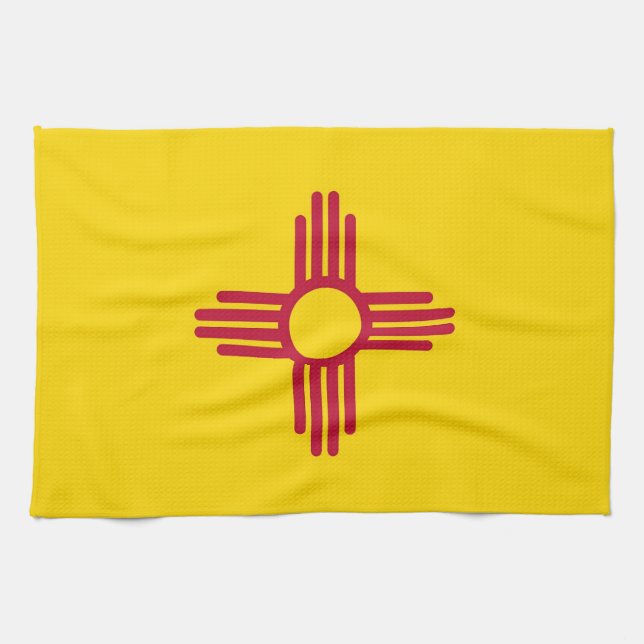 Serviette de cuisine avec Drapeau du Nouveau-Mexiq (Horizontal)