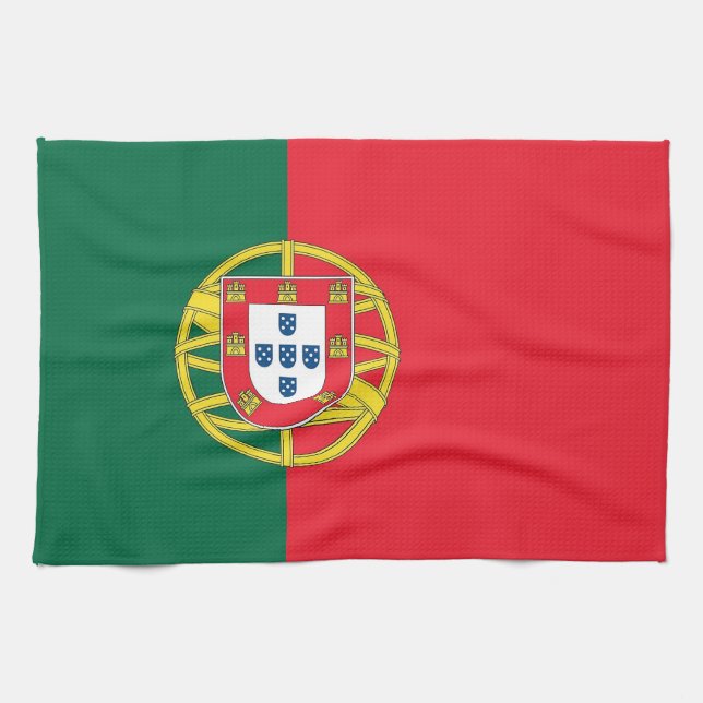 Serviette de cuisine avec Drapeau du Portugal (Horizontal)