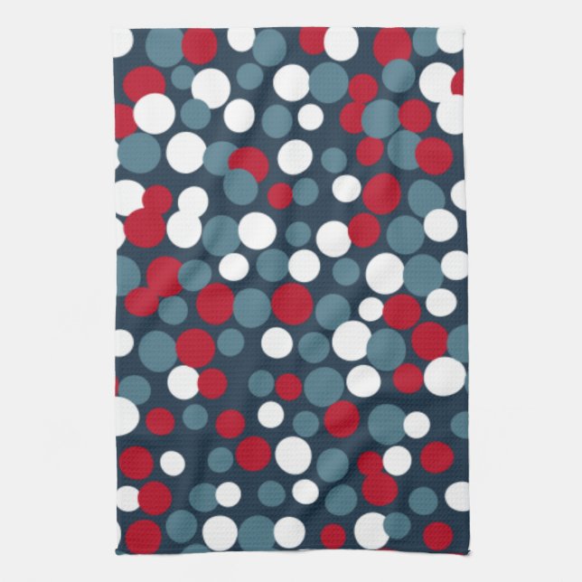 Serviette de cuisine avec points patriotiques (Vertical)