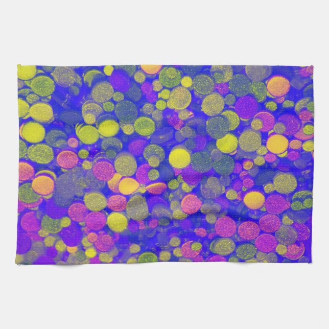 Serviette de cuisine avec Purple Yellow Abstract D (Horizontal)