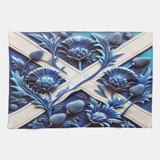 Serviette de cuisine avec soie écossaise Design (Horizontal)