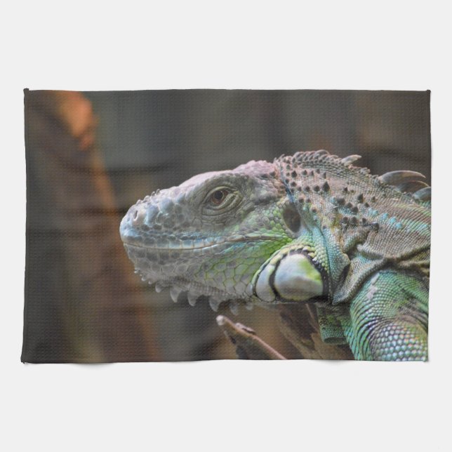 Serviette de cuisine avec tête de lézard Iguana co (Horizontal)