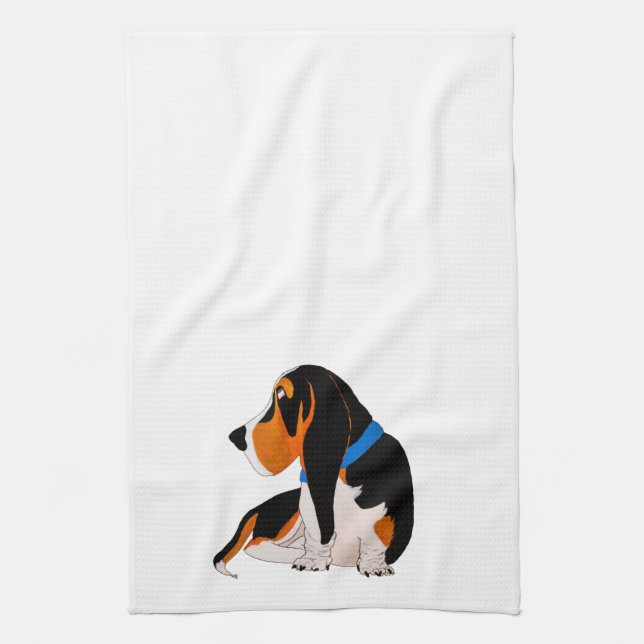Serviette de cuisine Basset Hound (Vertical)