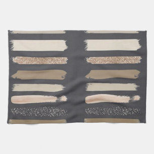 Serviette De Cuisine Beige En Grille