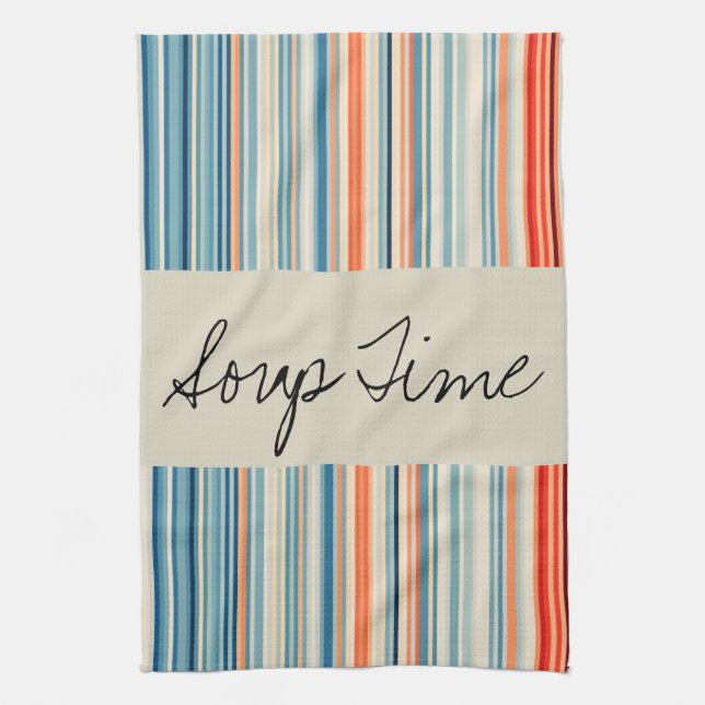 Serviette De Cuisine Beige En Grille (Vertical)