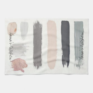 Serviette De Cuisine Beige En Grille