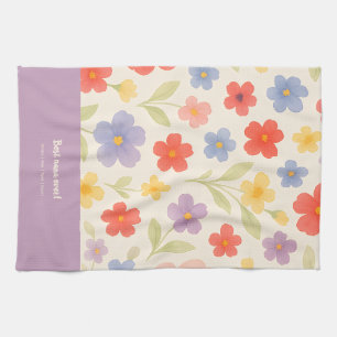 Serviette de cuisine Best Nana Ever - Design flora