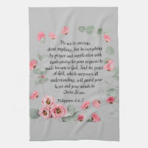Serviette de cuisine - Bible et Philippiens 4:6-7