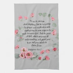 Serviette de cuisine - Bible et Philippiens 4:6-7