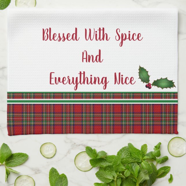 Serviette de cuisine Bienheureux avec épices et to (Plié)