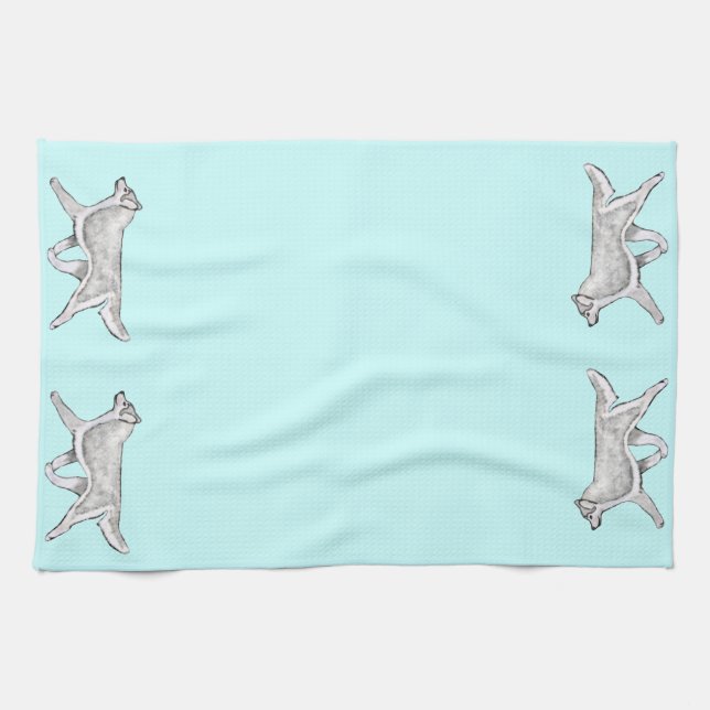 Serviette de cuisine blanche argentée de chien de (Horizontal)