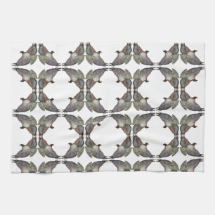 Serviette de cuisine blanche Brown rouge à épaulet