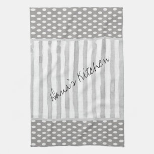 Serviette de cuisine blanche Gris