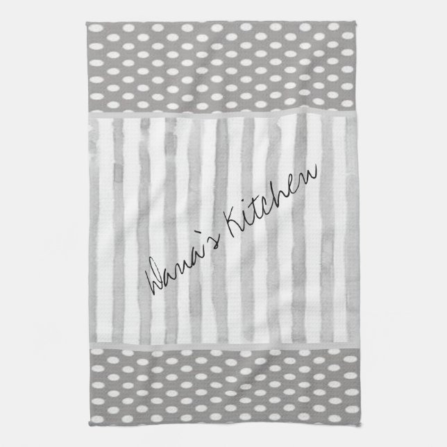 Serviette de cuisine blanche Gris (Vertical)