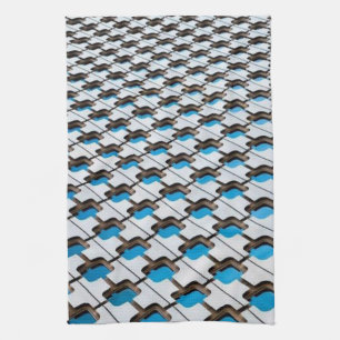 Serviette de cuisine bleu gris