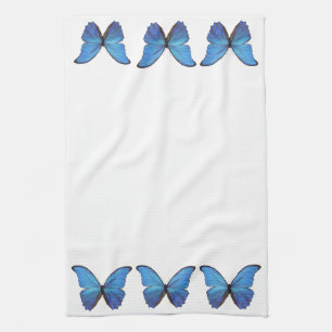 Serviette de cuisine Bleu Morpho Papillons
