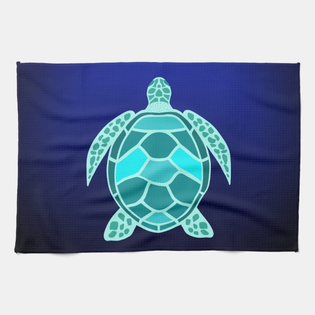 Serviette de cuisine bleu turquoise turquoise tort (Horizontal)