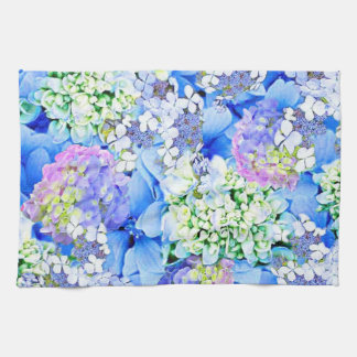 Serviette de cuisine bleue d'hortensia