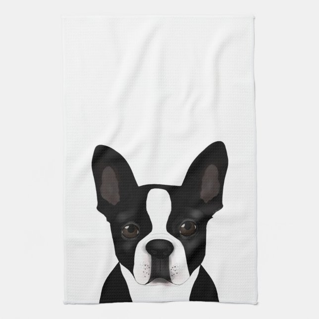 Serviette de cuisine Boston Terrier (Vertical)