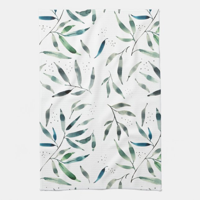 serviette de cuisine botanique d'aquarelle (Vertical)