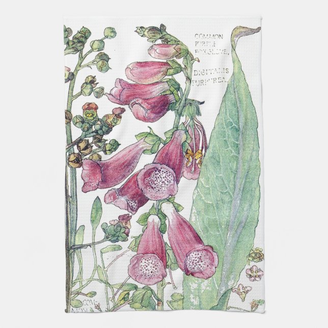 Serviette de cuisine botanique de fleur de fleur (Vertical)