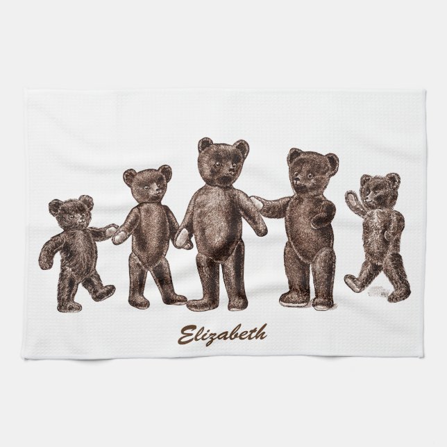 Serviette de cuisine Brown de nounours de cru (Horizontal)