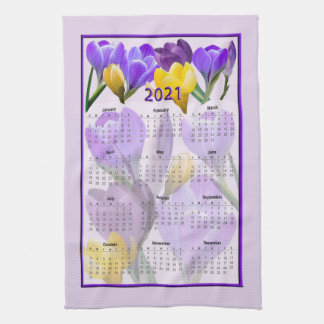Serviette de cuisine calendrier Crocus 2021