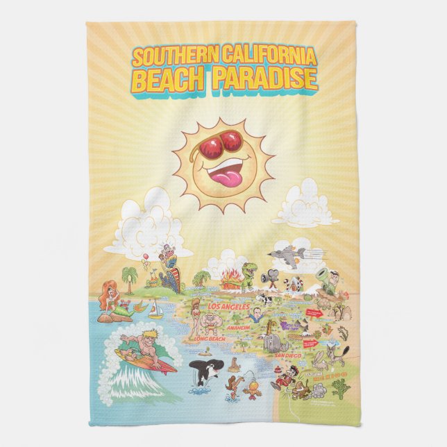 Serviette de cuisine californienne ensoleillée (Vertical)