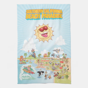 Serviette de cuisine californienne ensoleillée