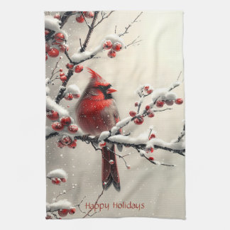 Serviette de cuisine Cardinal Rouge Noël