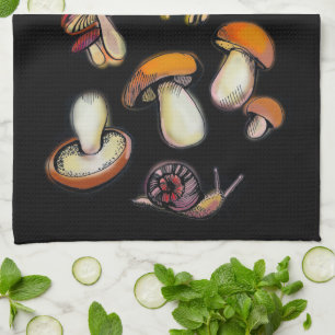 Serviette de cuisine champignons