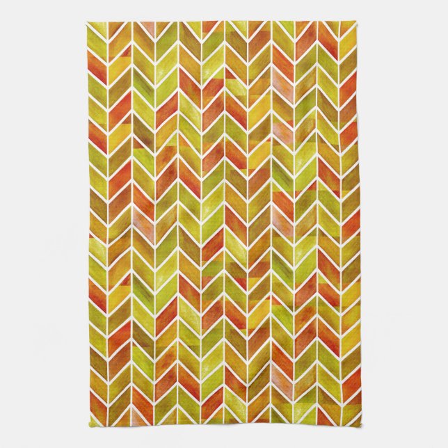 Serviette de cuisine Chevron Red Sage (Vertical)