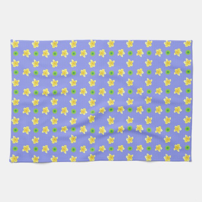 Serviette de cuisine chic : Primroses, Polkas, Ble (Horizontal)