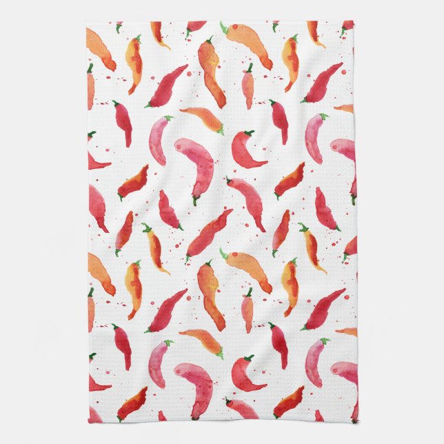 Serviette de cuisine Chillies chaude et épicée (Vertical)