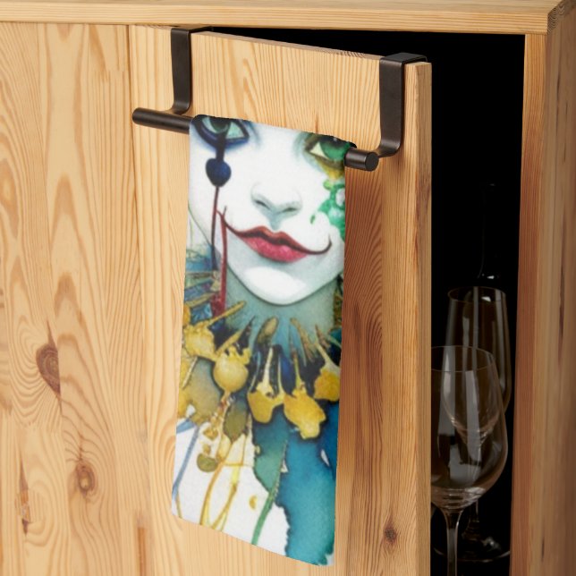 Serviette de cuisine clown (Pliage en tiers)
