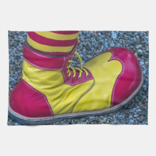 Serviette de cuisine clown rouge et jaune