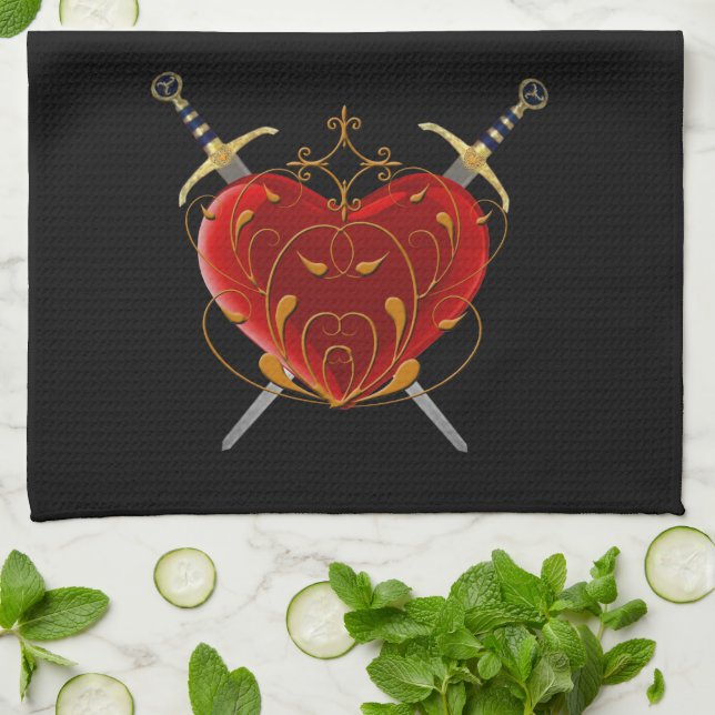 Serviette de cuisine Coeur & Daggers (Plié)